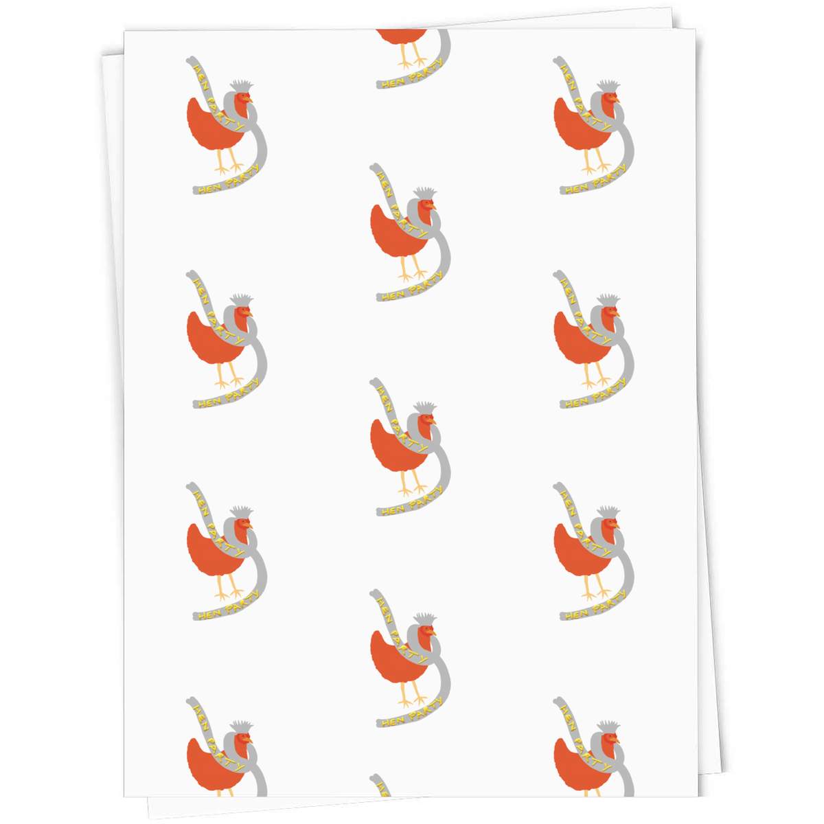 5 x A1 'Hen Party Hen' Gift Wrap  / Wrapping Paper Sheets (GI00095585)