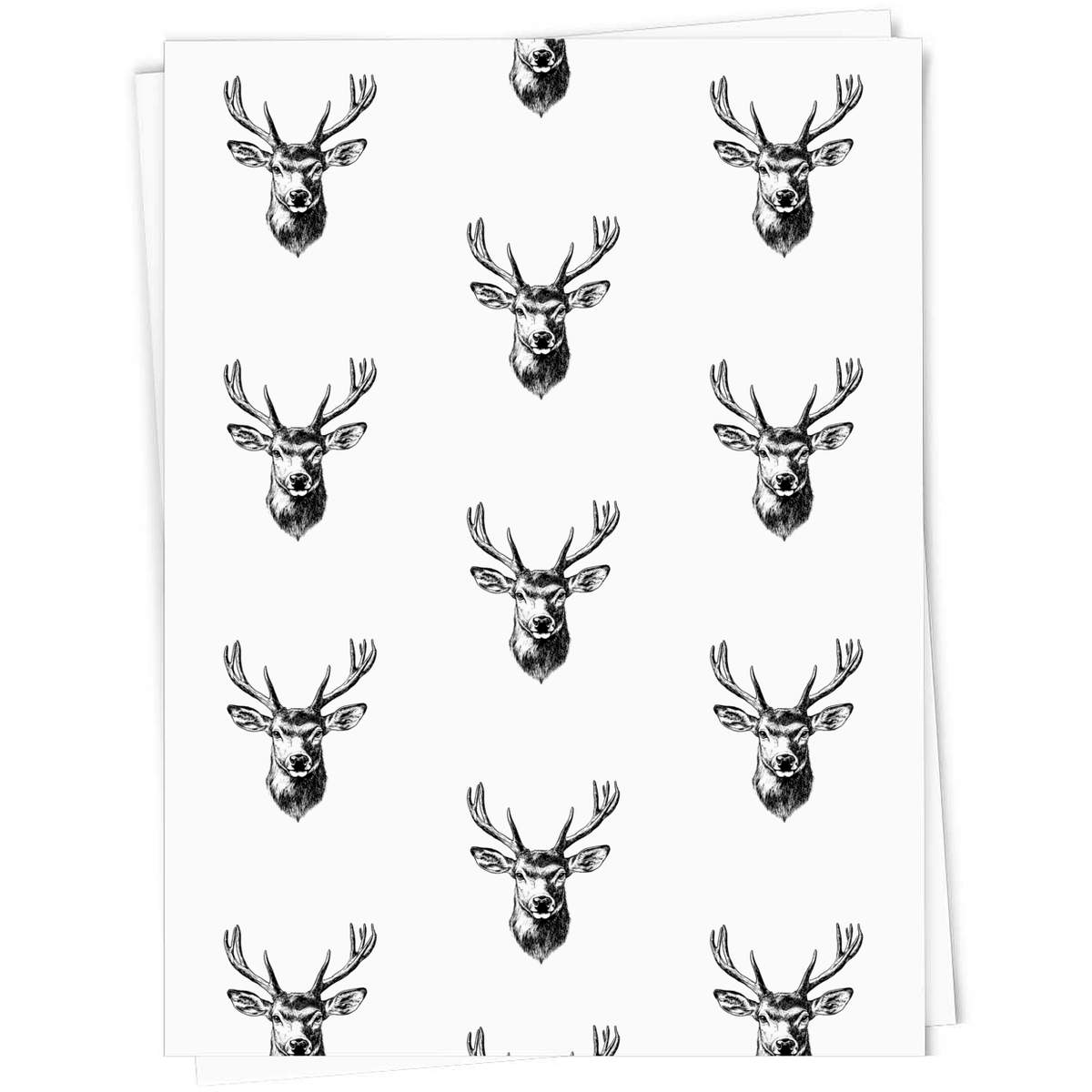 5 x 'Red Deer Stag' Gift Wrapping Paper Sheets - 91cm x 61cm - Present Paper for Birthdays, Christmas and Special Occasions (GI00098864)