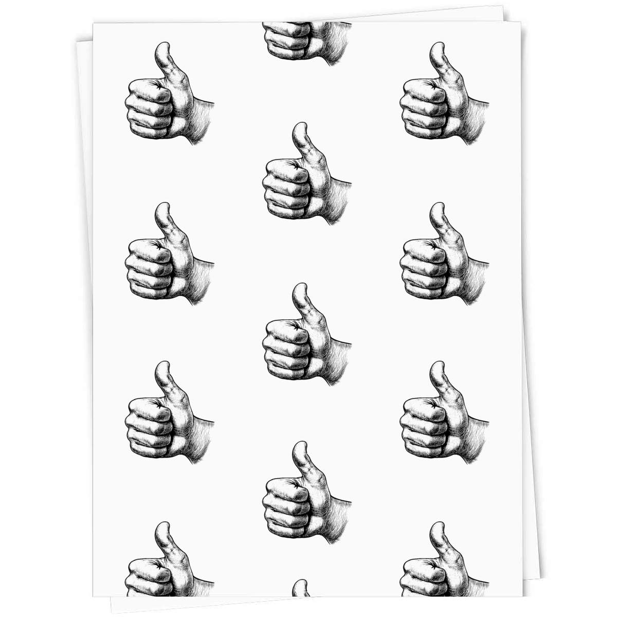 5 x 'Thumbs Up' Gift Wrapping Paper Sheets - 91cm x 61cm - Present Paper for Birthdays, Christmas and Special Occasions (GI00098870)