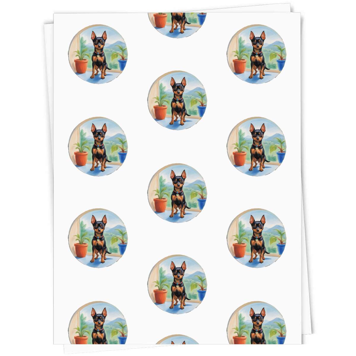 5 x 'Miniature Pinscher' Gift Wrapping Paper Sheets - 91cm x 61cm - Present Paper for Birthdays, Christmas and Special Occasions (GI00102404)
