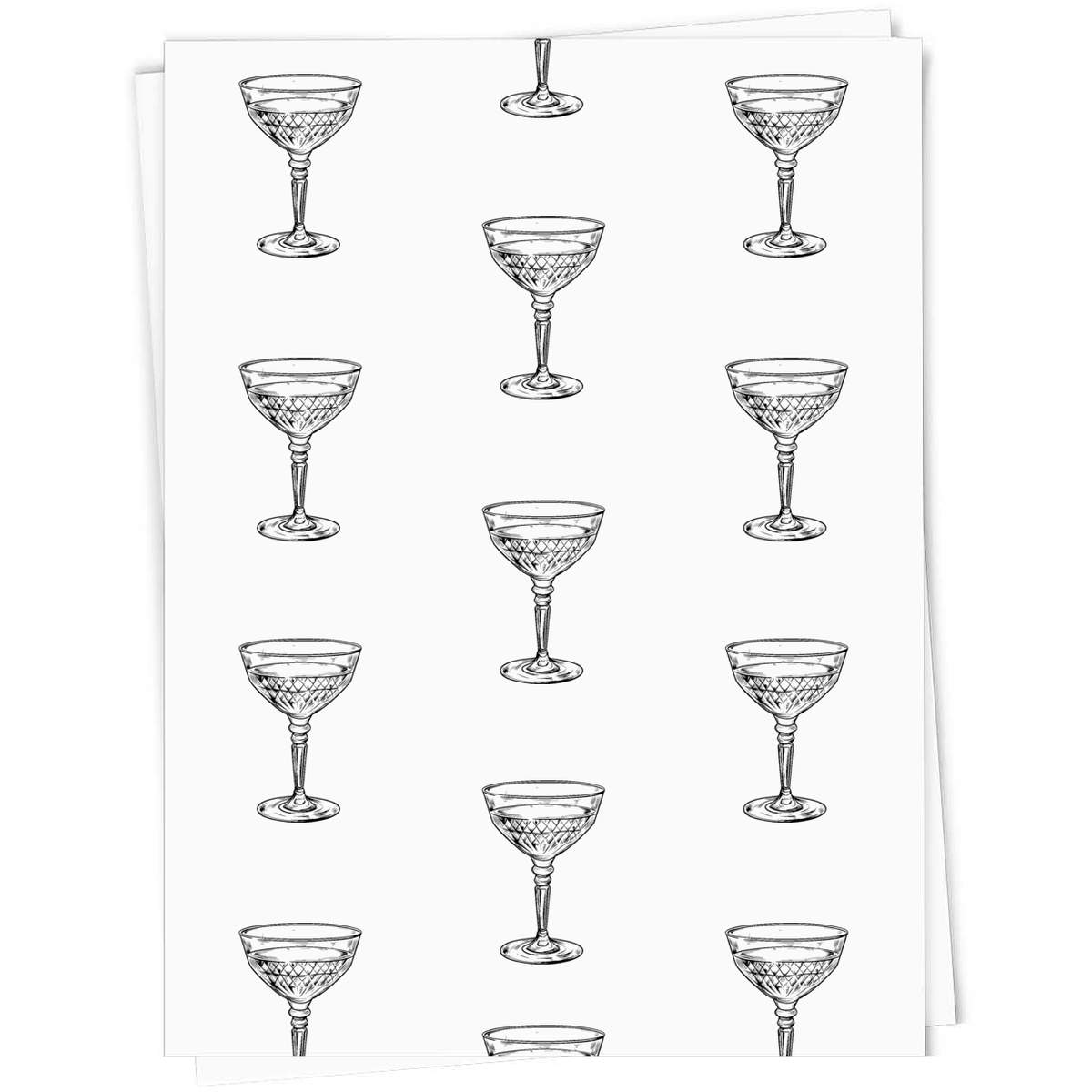 5 x A1 'Wine Glass' Gift Wrap  / Wrapping Paper Sheets (GI00116117)