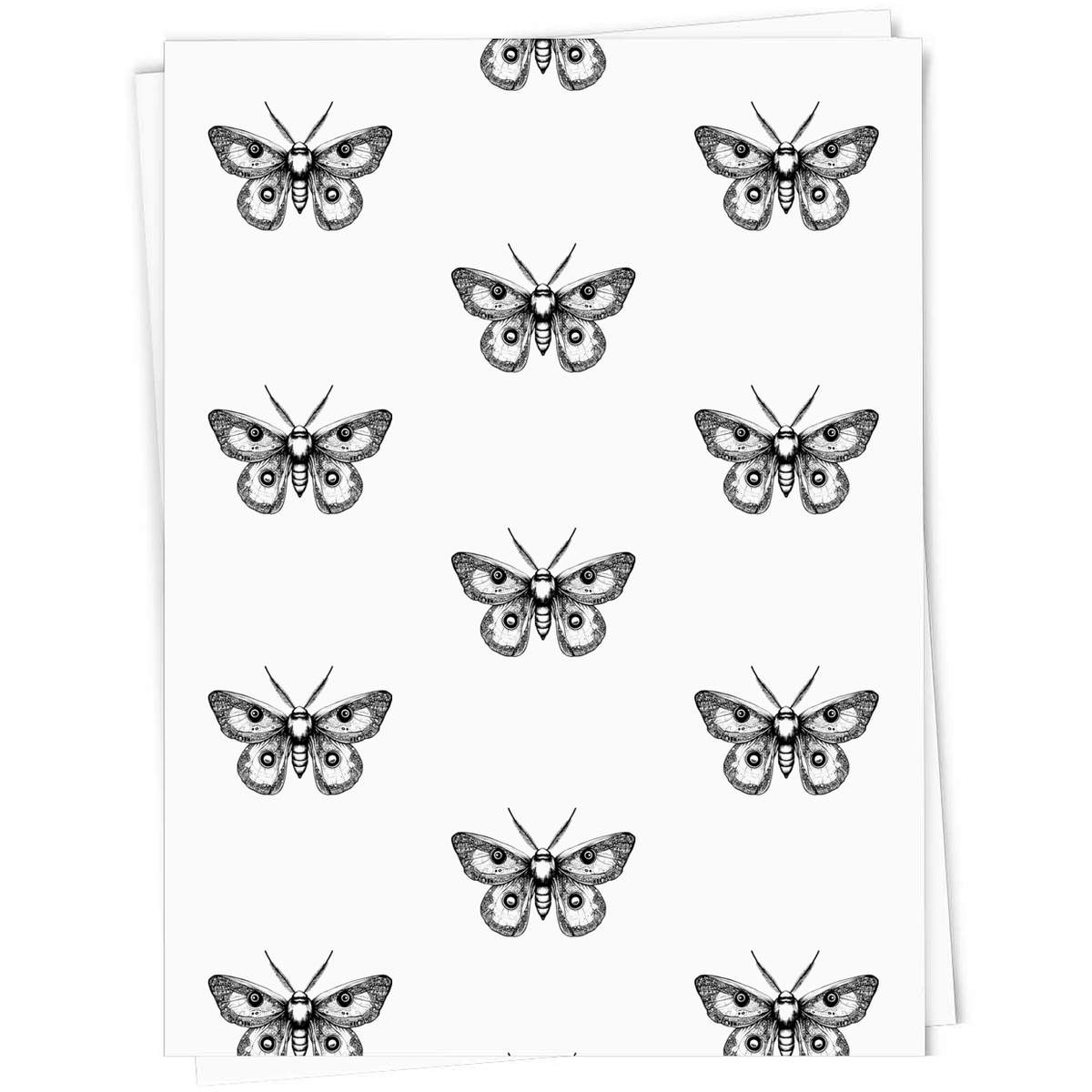 5 x A1 'Gothic Moth' Gift Wrap  / Wrapping Paper Sheets (GI00117967)
