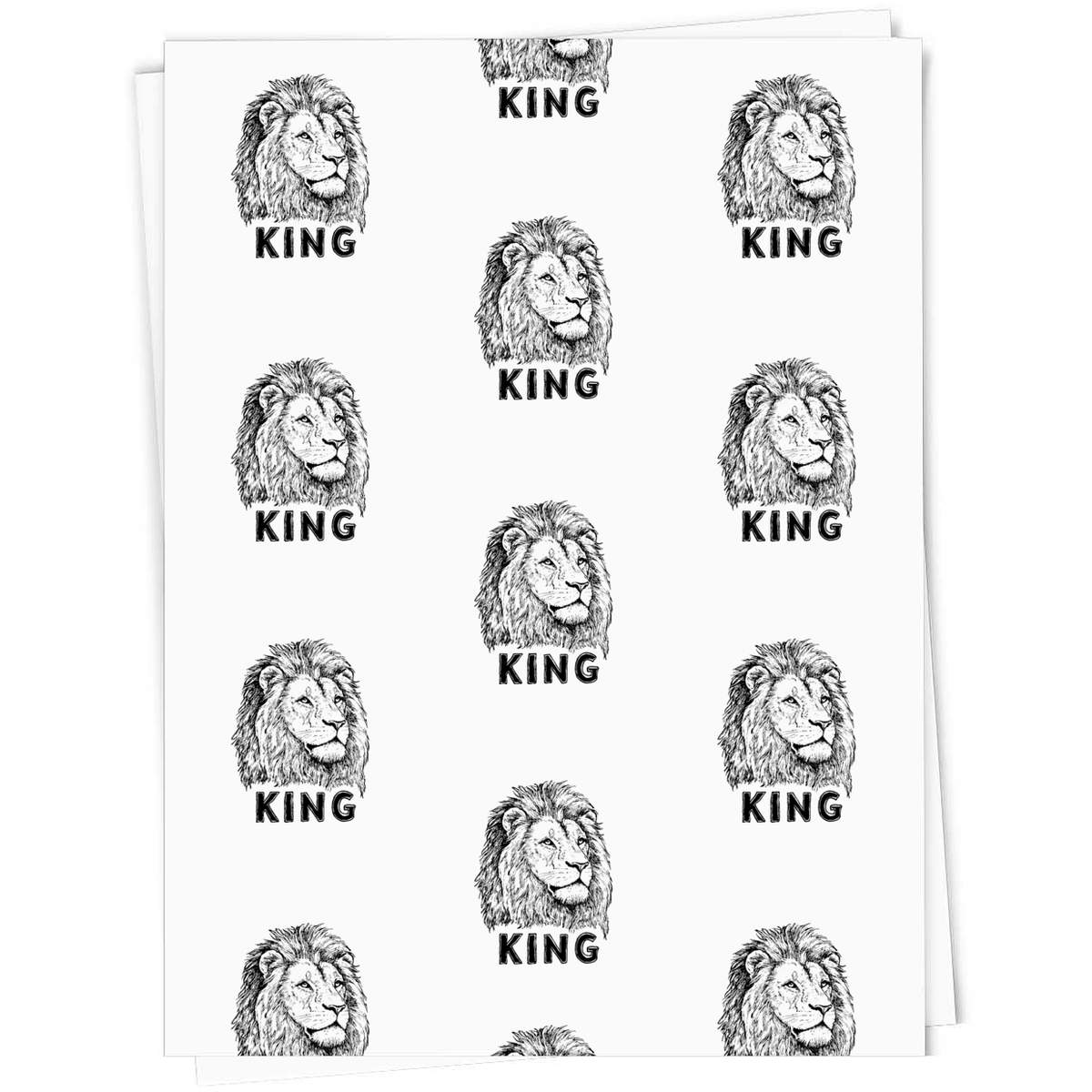 5 x 'King Male Lion ' Gift Wrapping Paper Sheets - 91cm x 61cm - Present Paper for Birthdays, Christmas and Special Occasions (GI00118801)