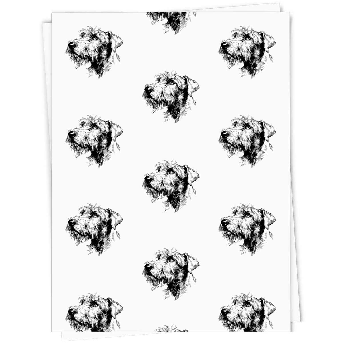 5 x 'Irish Wolfhound Portrait' Gift Wrapping Paper Sheets - 91cm x 61cm - Present Paper for Birthdays, Christmas and Special Occasions (GI00124860)