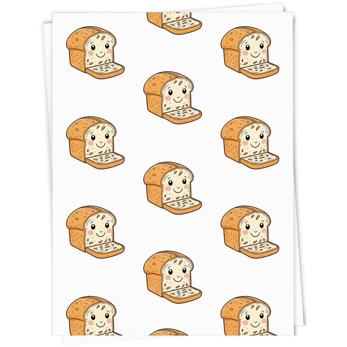 5 x 'Loaf of Seeded Bread' Gift Wrapping Paper Sheets - 91cm x 61cm - Present Paper for Birthdays, Christmas and Special Occasions (GI00131193)
