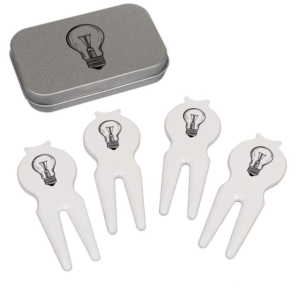 'Single Lightbulb' Golf Divot Tool / Repair Fork Gift Set (GO00064631)