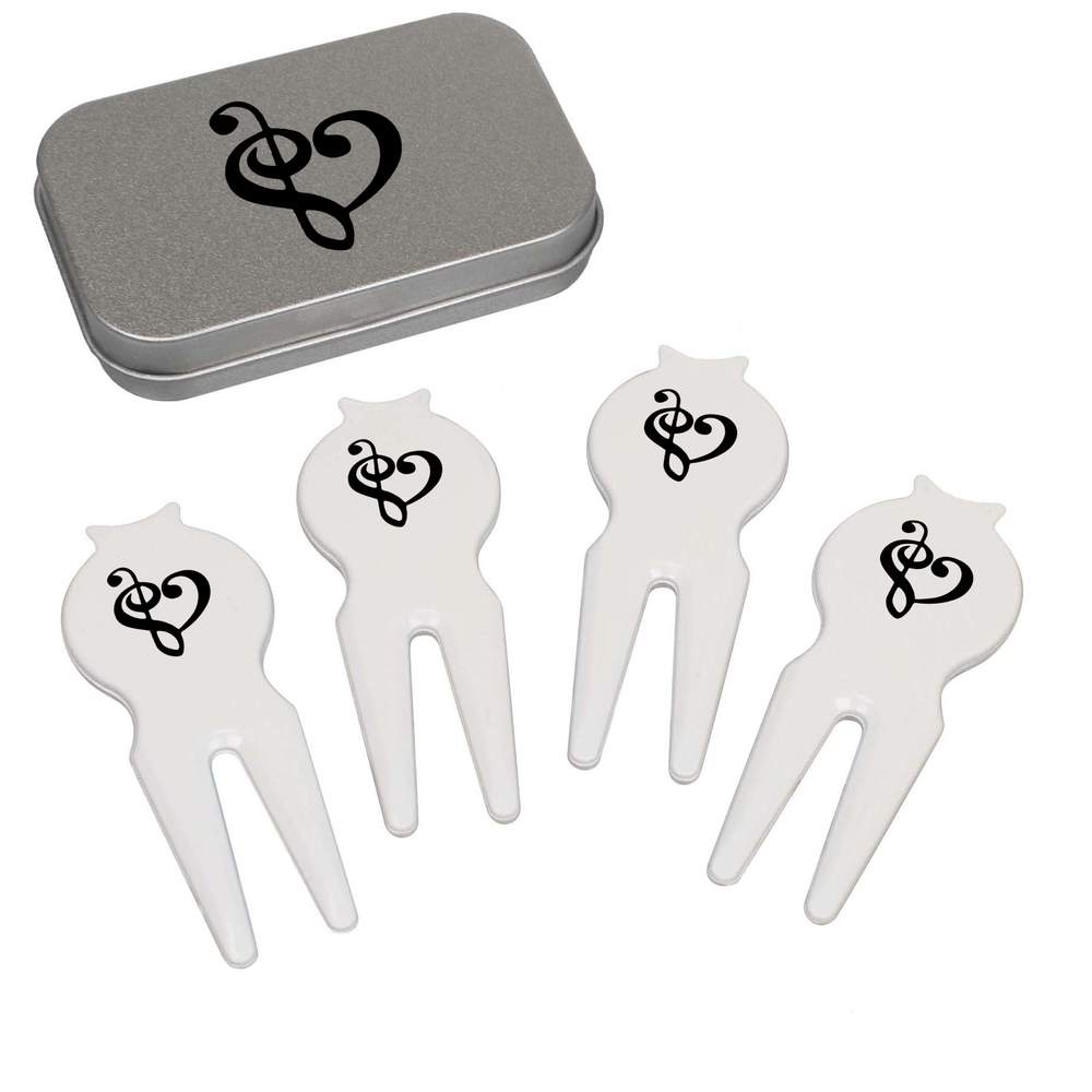 'Heart Music Note' Golf Divot Tool / Repair Fork Gift Set (GO00067521)