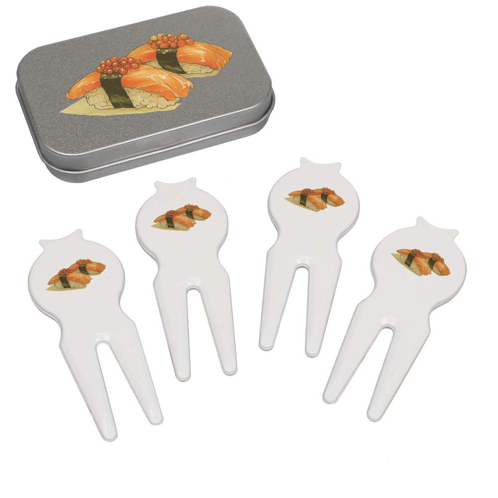 'Salmon Nigiri Topped with Ikura' Golf Divot Tool / Repair Fork Gift Set (GO00068002)