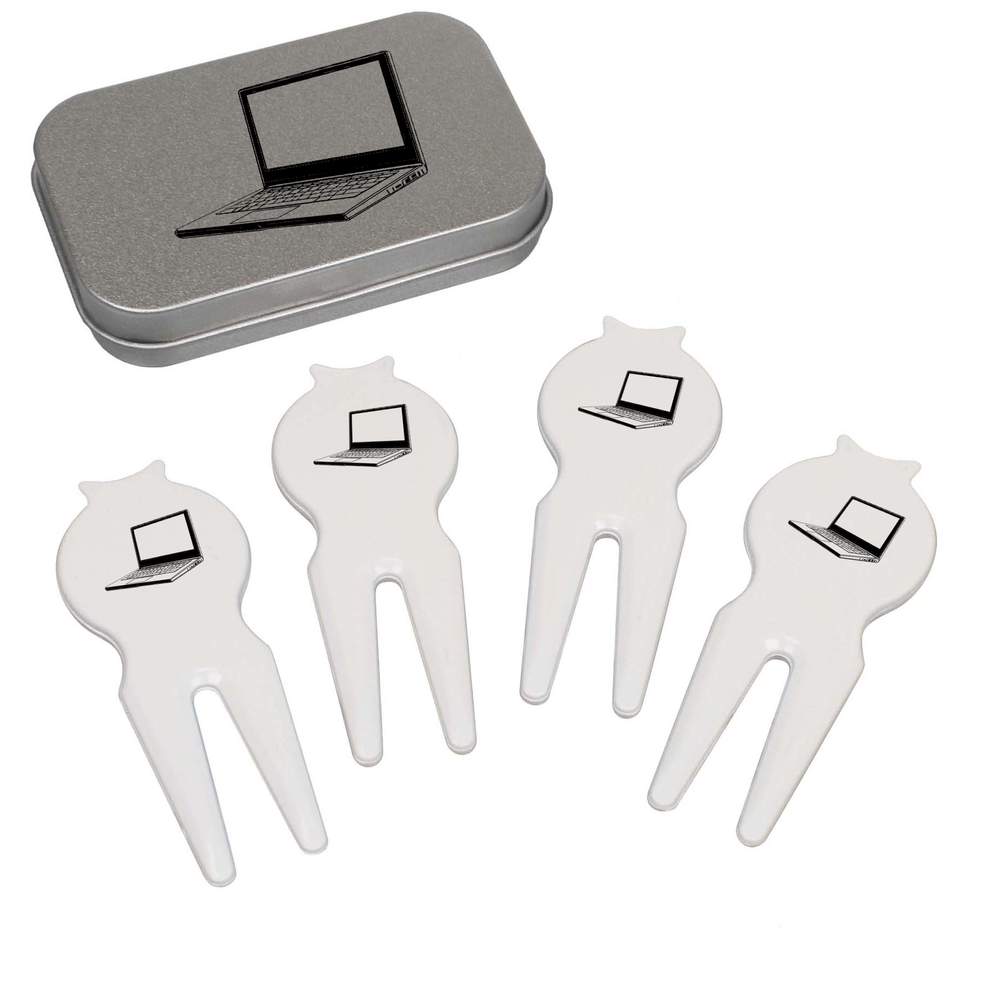 'Open Laptop' Golf Divot Tool / Repair Fork Gift Set (GO00068429)