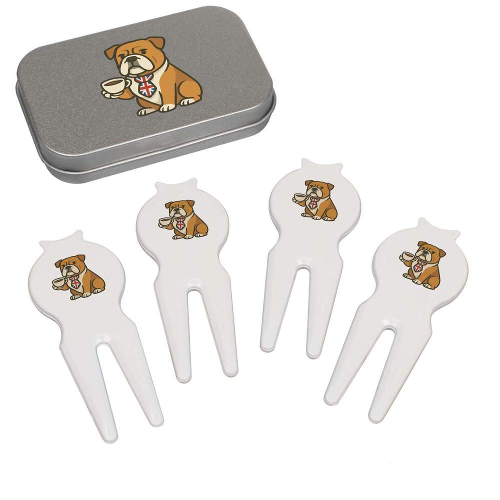'British Bulldog Tea Time' Golf Divot Tool / Repair Fork Gift Set (GO00069318)