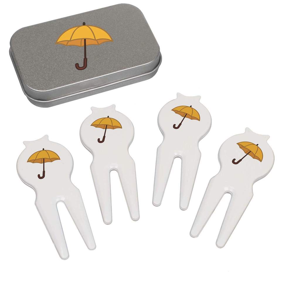 'Simple Open Umbrella' Golf Divot Tool / Repair Fork Gift Set (GO00071416)