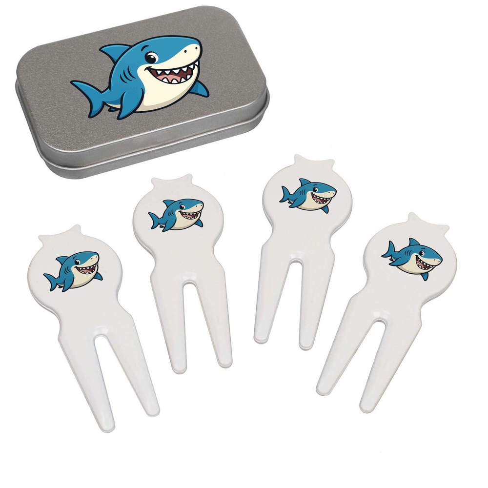 'Happy Shark' Golf Divot Tool / Repair Fork Gift Set (GO00071438)
