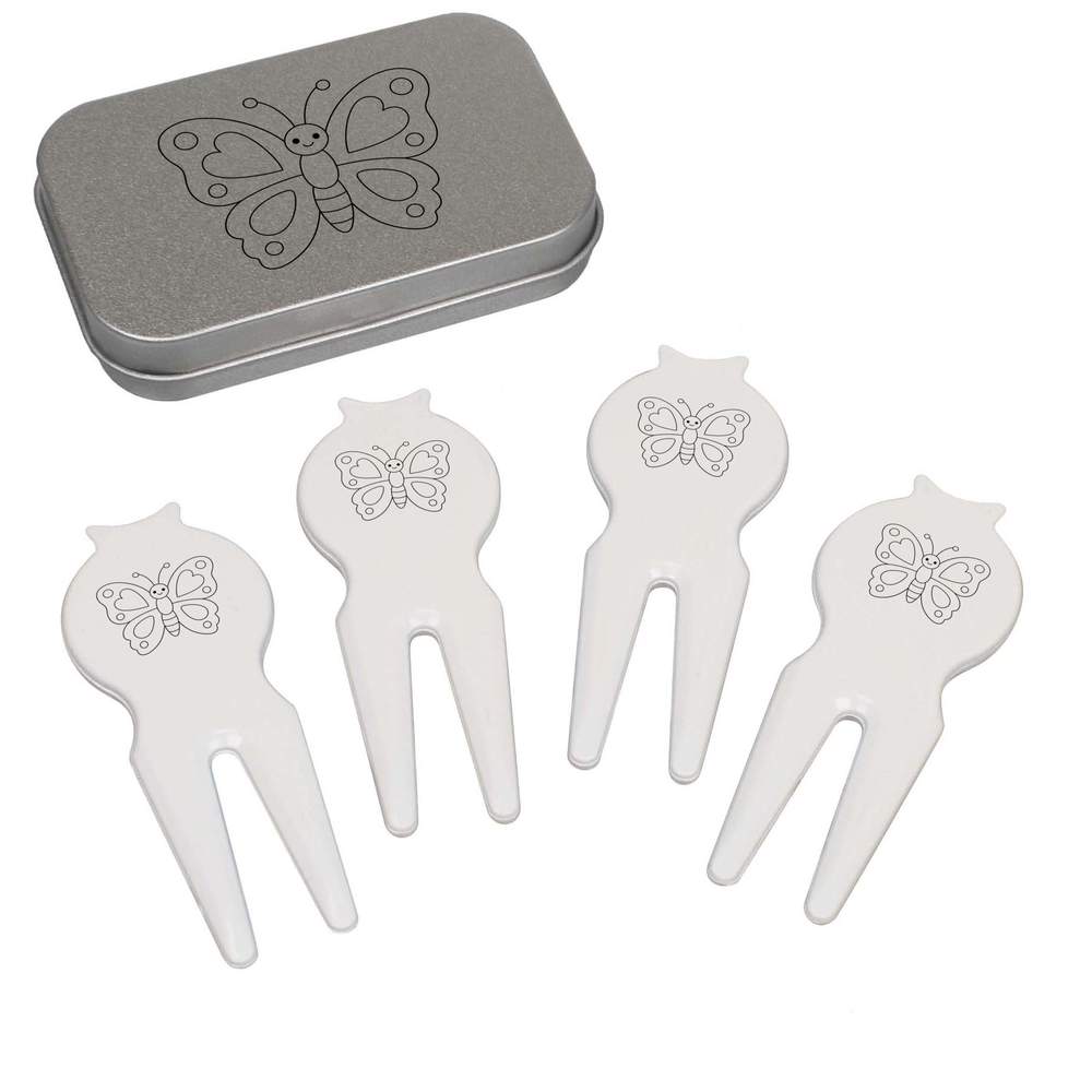 'Butterfly Outline' Golf Divot Tool / Repair Fork Gift Set (GO00095906)