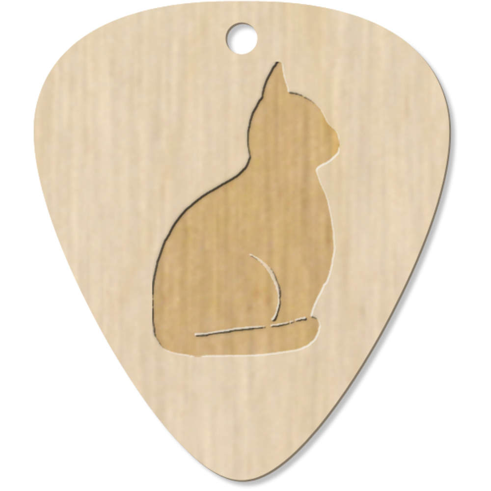 7 x 'Cat' Guitar Picks / Pendants (GP00002387)