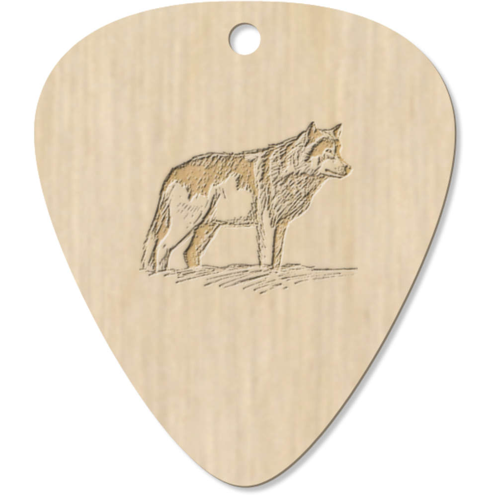 7 x 'Wolf' Guitar Picks / Pendants (GP00004318)