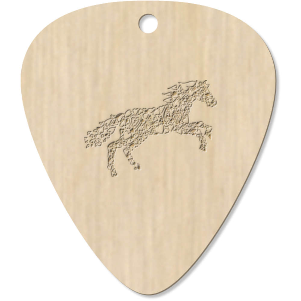 7 x 'Heart Horse' Guitar Picks / Pendants (GP00004580)