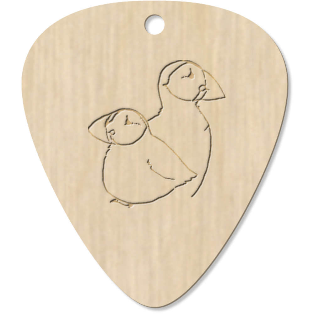 7 x 'Pair Of Puffins' Guitar Picks / Pendants (GP00008184)
