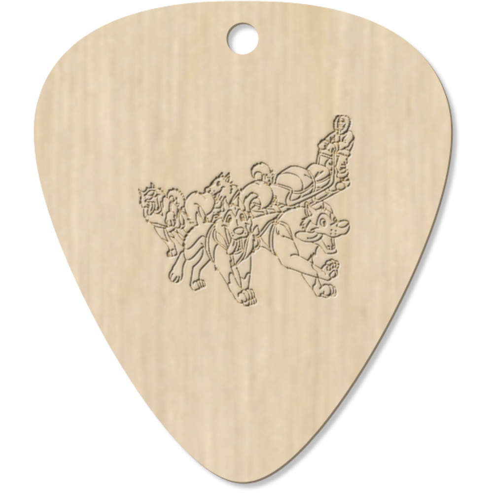 7 x 'Running Sled Dogs' Guitar Picks / Pendants (GP00009150)