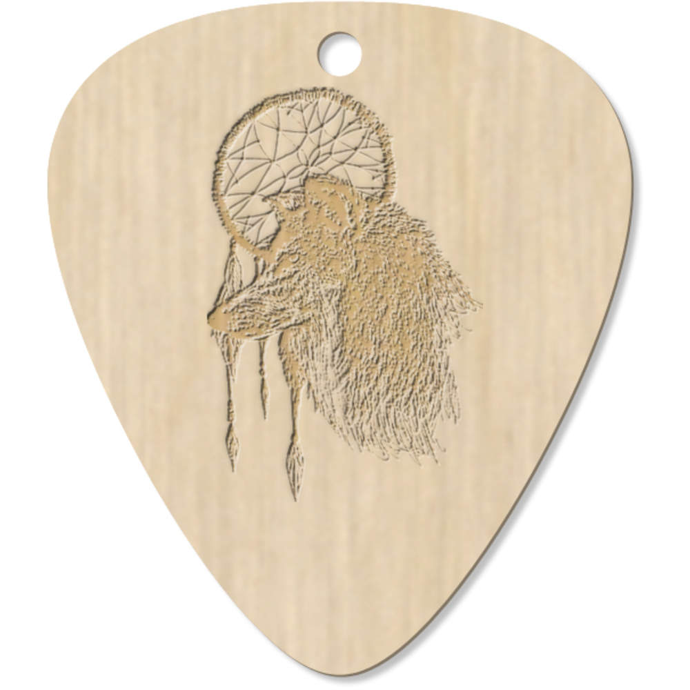 7 x 'Native Spirit Wolf' Guitar Picks / Pendants (GP00011849)