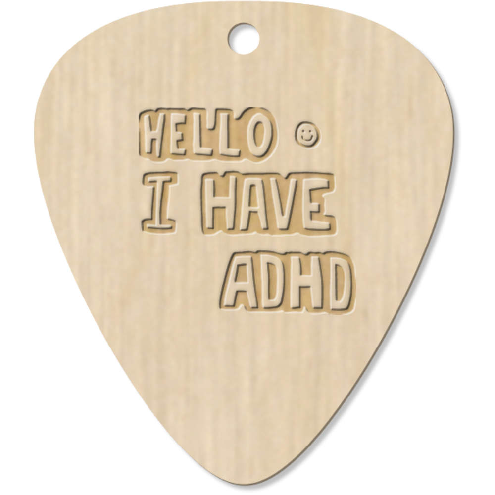 7 x 'ADHD Greeting' Guitar Picks / Pendants (GP00012696)
