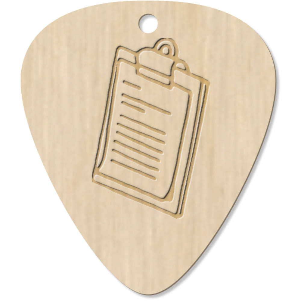 7 x 'Clipboard' Guitar Picks / Pendants (GP00014075)