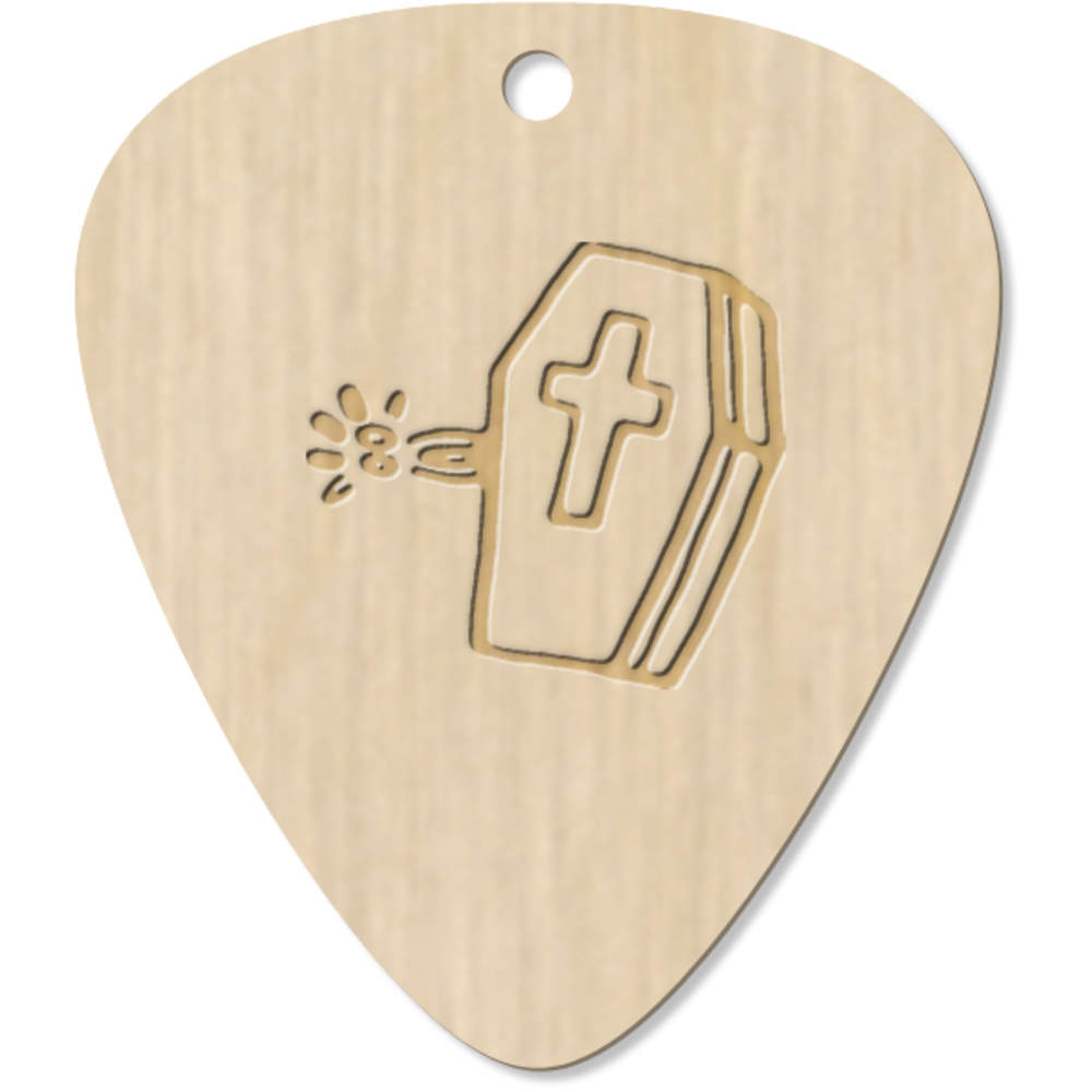 7 x 'Skeleton Coffin' Guitar Picks / Pendants (GP00014234)