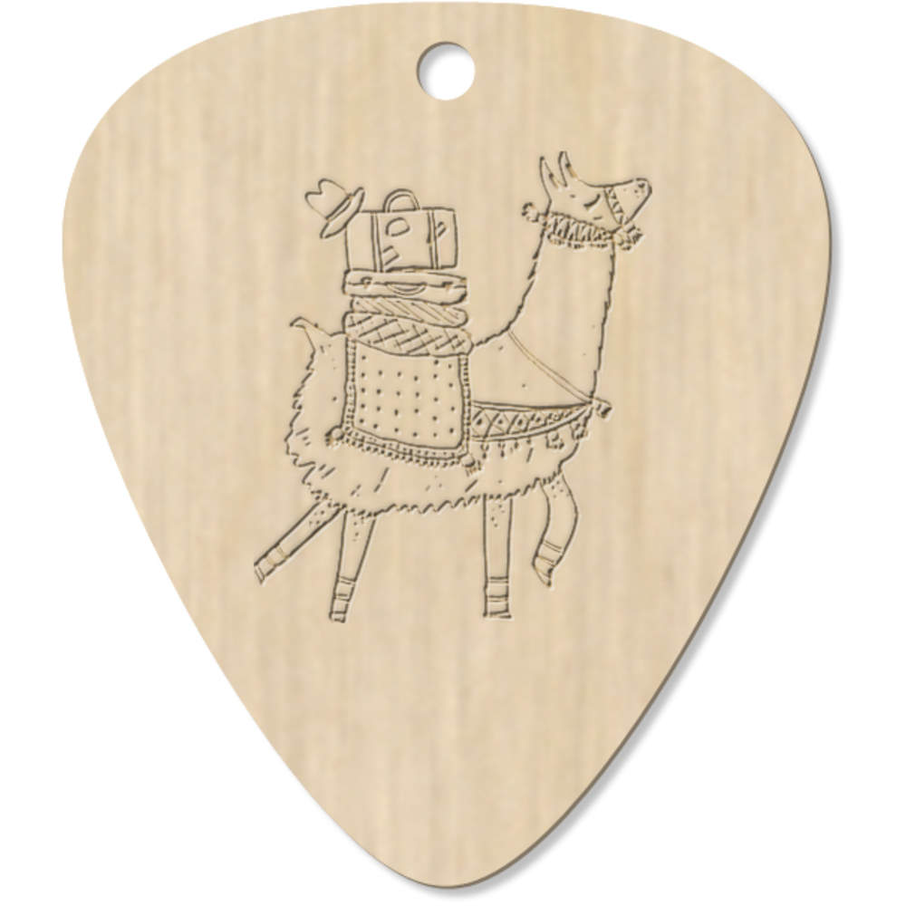 7 x 'Travelling Alpaca' Guitar Picks / Pendants (GP00014331)