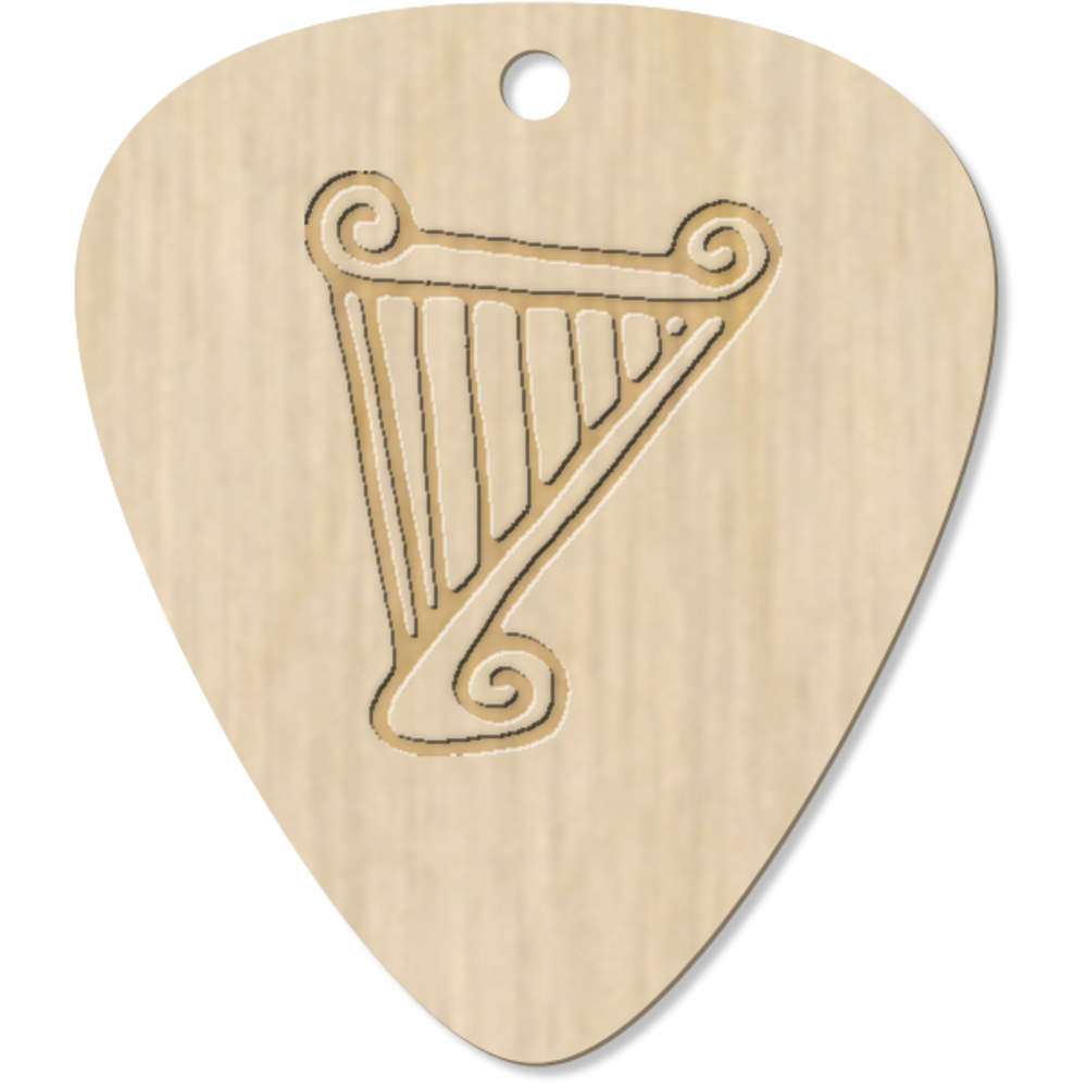 7 x 'Elegant Harp' Guitar Picks / Pendants (GP00015805)
