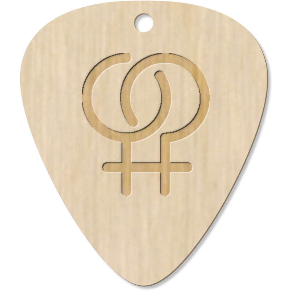 7 x 'Lesbian Symbol' Guitar Picks / Pendants (GP00018009)
