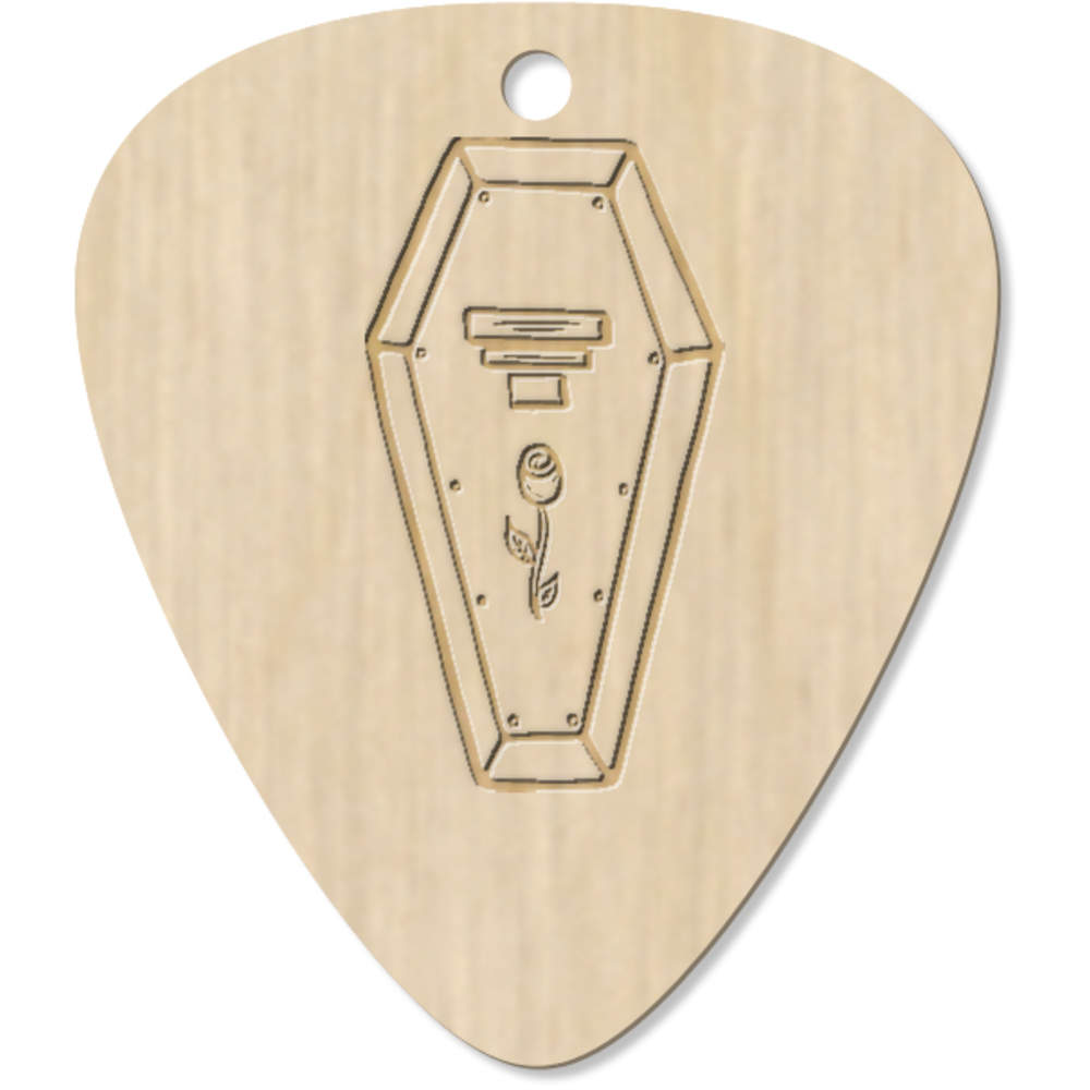 7 x 'Coffin' Guitar Picks / Pendants (GP00021857)