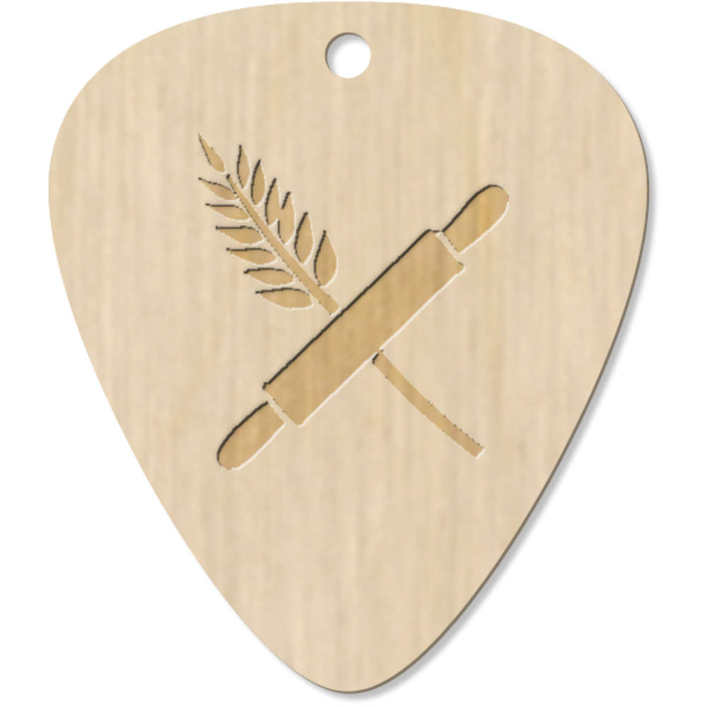 7 x 'Rolling Pin & Wheat' Guitar Picks / Pendants (GP00022104)