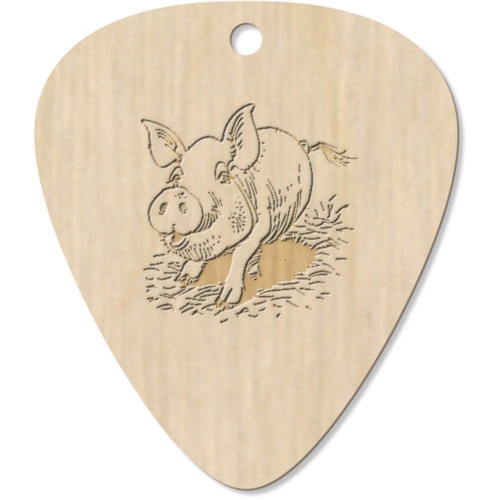 7 x 'Standing Pig' Guitar Picks / Pendants (GP00023265)