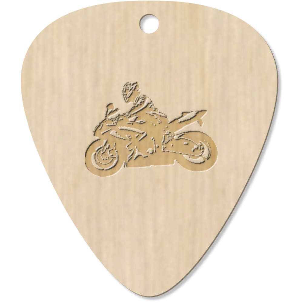 7 x 'Motorcyclist' Guitar Picks / Pendants (GP00024114)