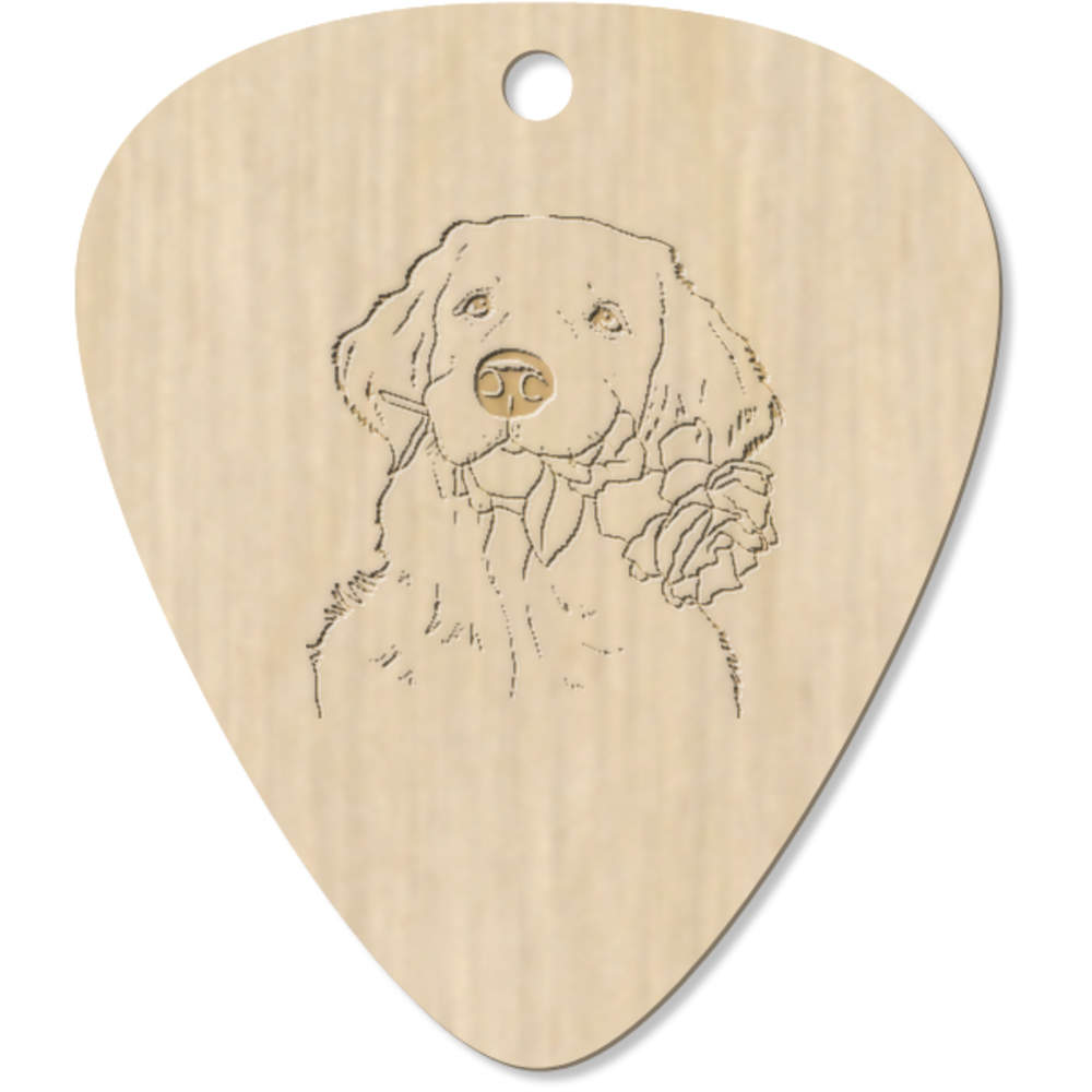 7 x 'Golden Retriever & Rose' Guitar Picks / Pendants (GP00025160)