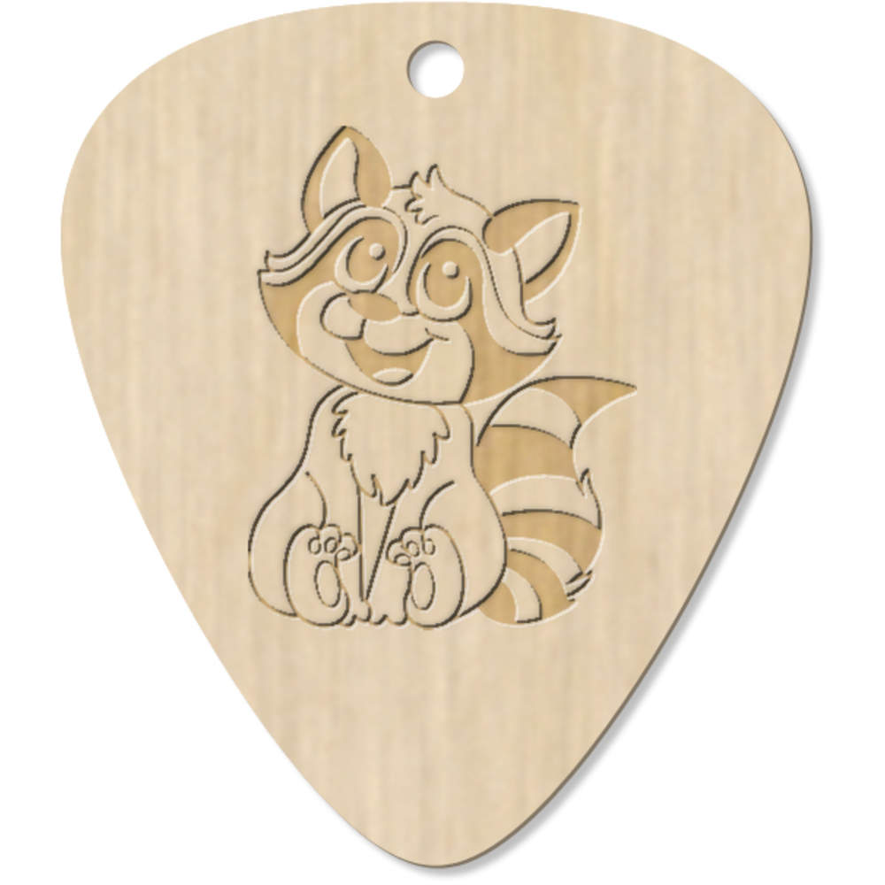 7 x 'Raccoon' Guitar Picks / Pendants (GP00025239)