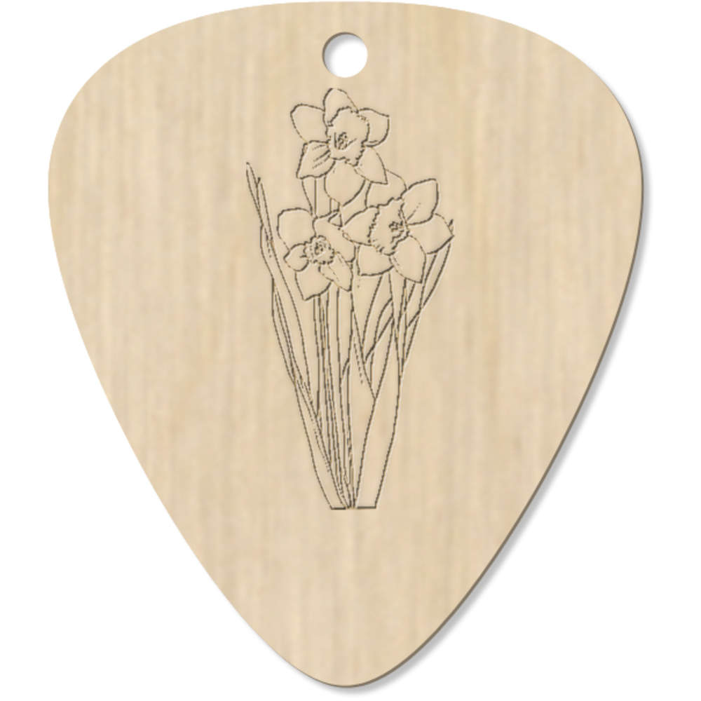7 x 'Daffodils' Guitar Picks / Pendants (GP00025888)
