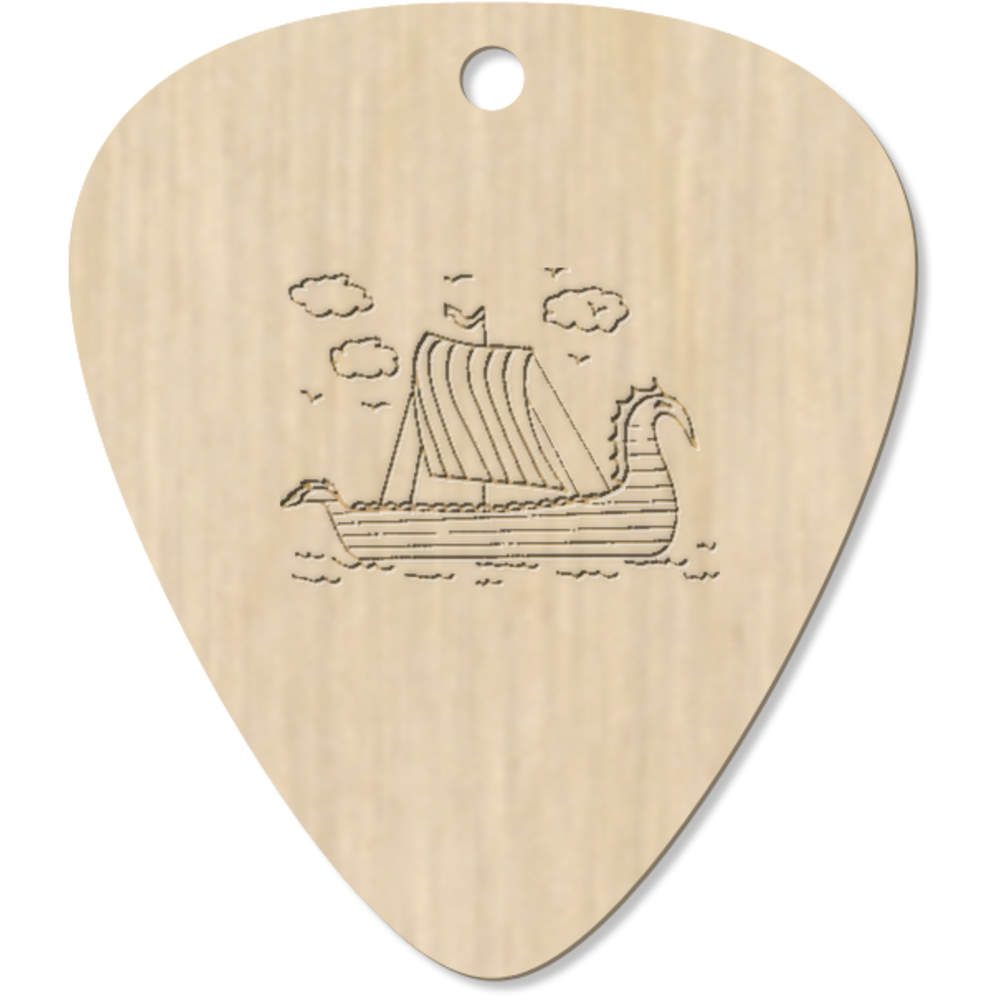 7 x 'Viking Ship At Sea' Guitar Picks / Pendants (GP00027519)