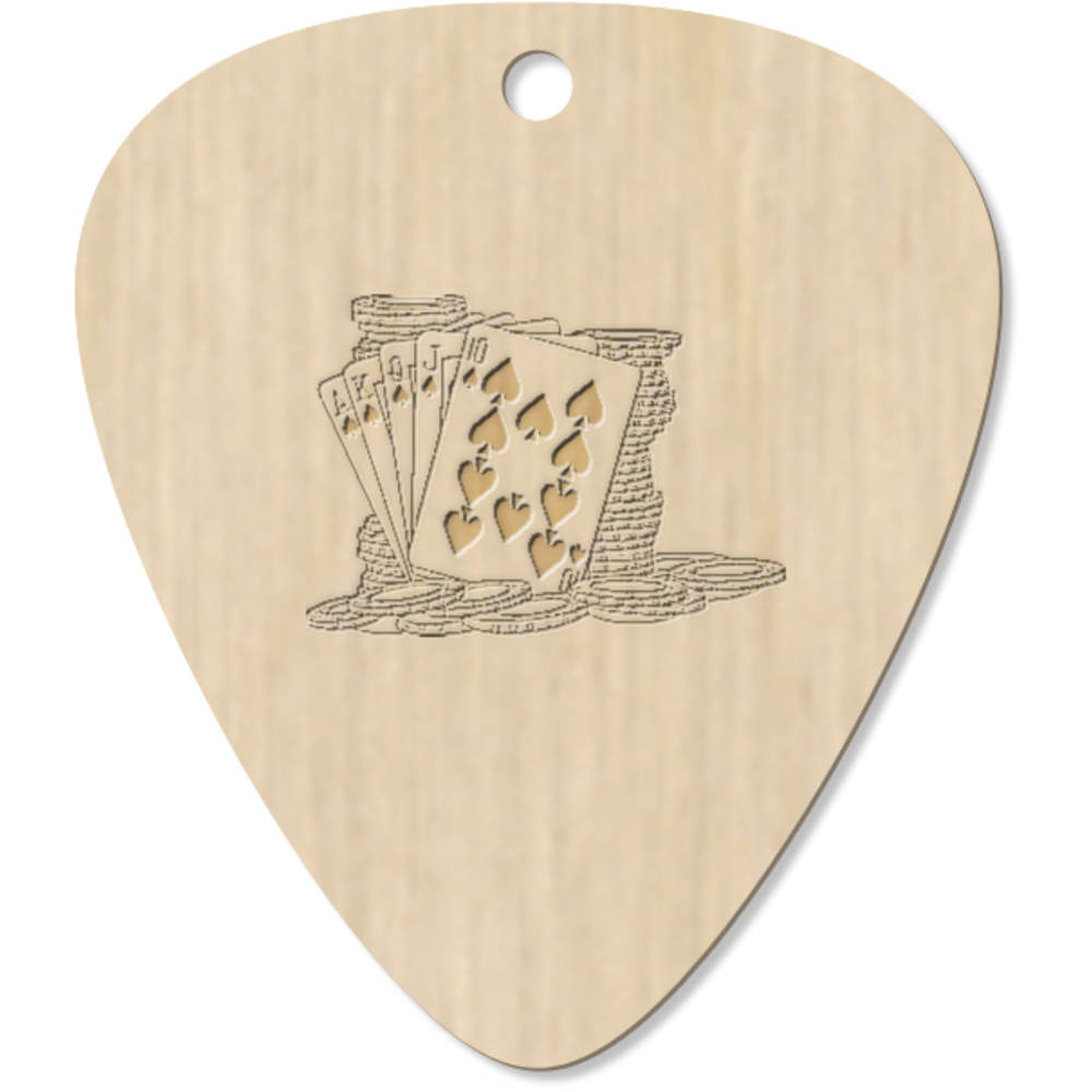 7 x 'Cards & Poker Chips' Guitar Picks / Pendants (GP00027915)