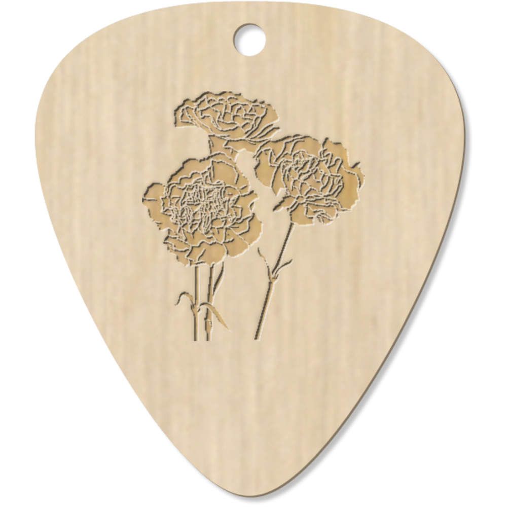 7 x 'Carnation Flowers' Guitar Picks / Pendants (GP00028478)