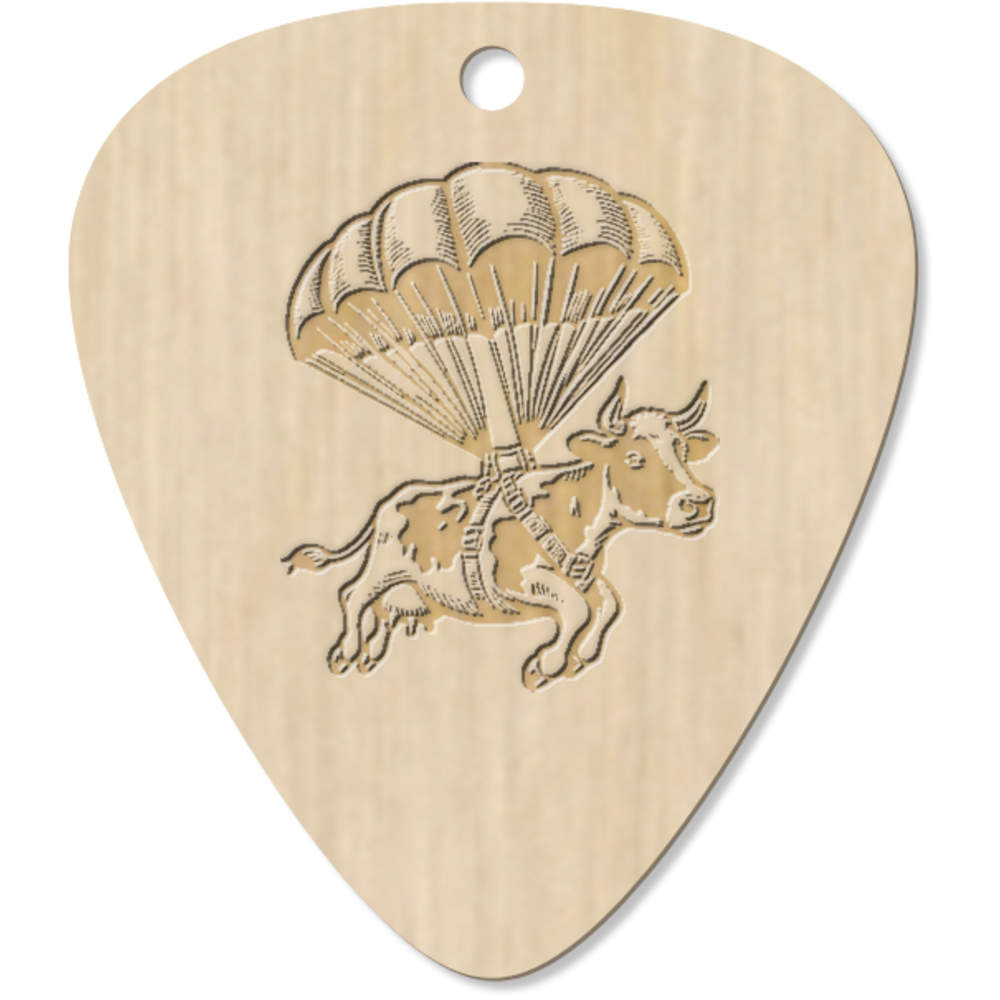 7 x 'Parachute Cow' Guitar Picks / Pendants (GP00032423)