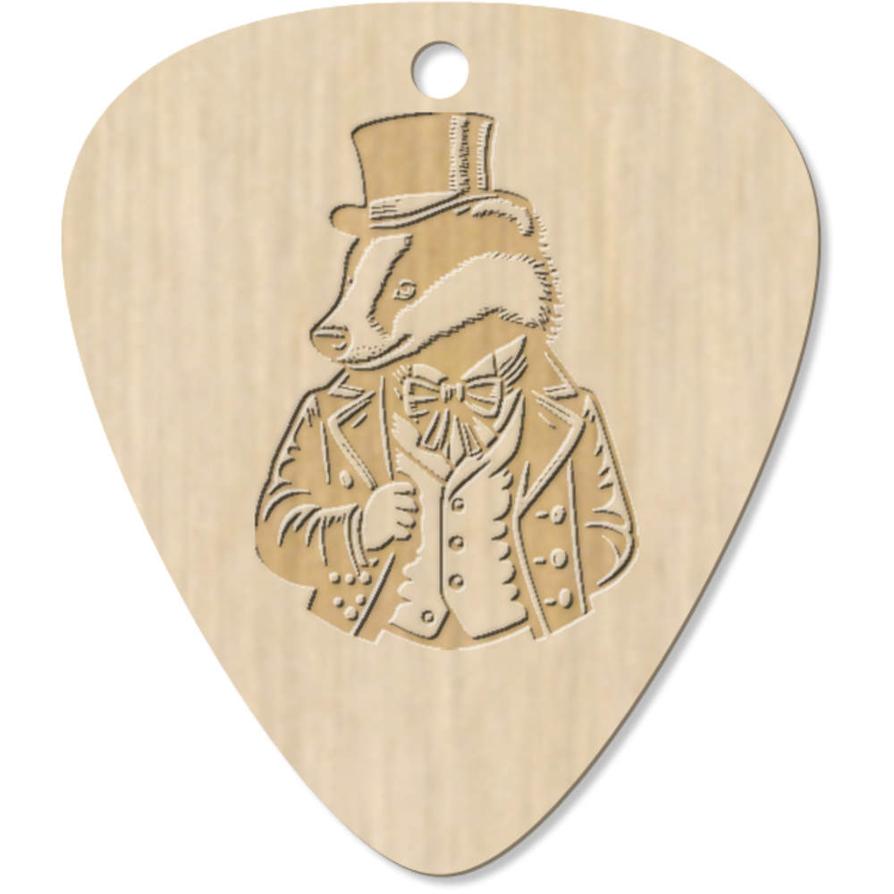 7 x 'Fancy Badger Wearing Top Hat' Guitar Picks / Pendants (GP00032871)