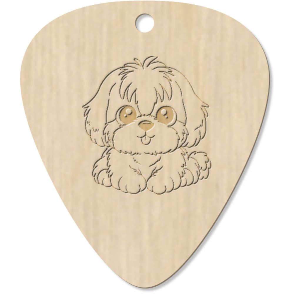 7 x 'Cute Shih Tzu Dog' Guitar Picks / Pendants (GP00032943)