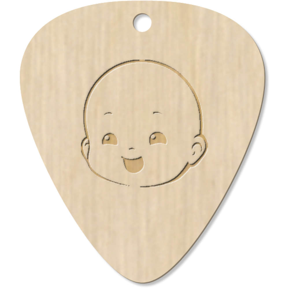 7 x 'Happy Baby Face' Guitar Picks / Pendants (GP00033259)