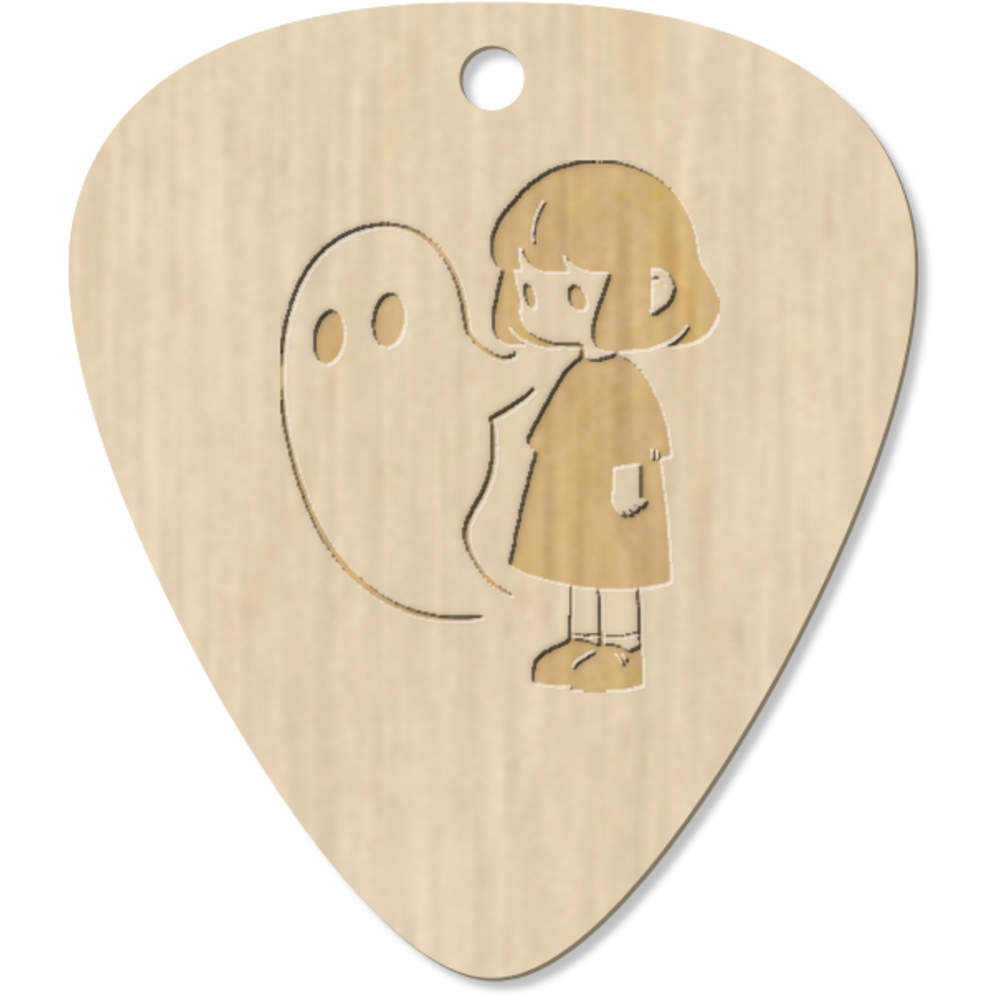 7 x 'Kawaii Girl with Ghost ' Guitar Picks / Pendants (GP00033281)