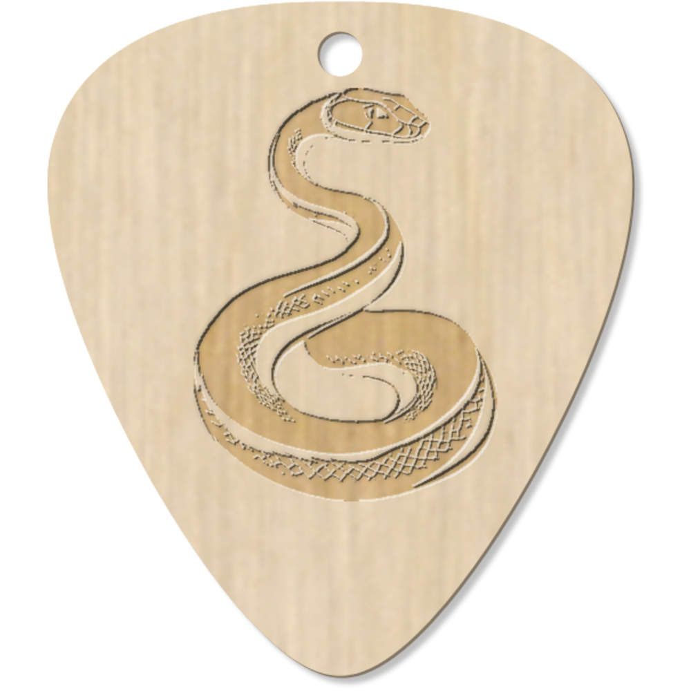 7 x 'Snake Sitting' Guitar Picks / Pendants (GP00033309)