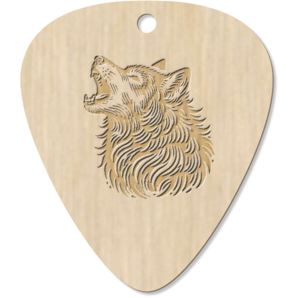 7 x 'Howling Wolf' Guitar Picks / Pendants (GP00034358)