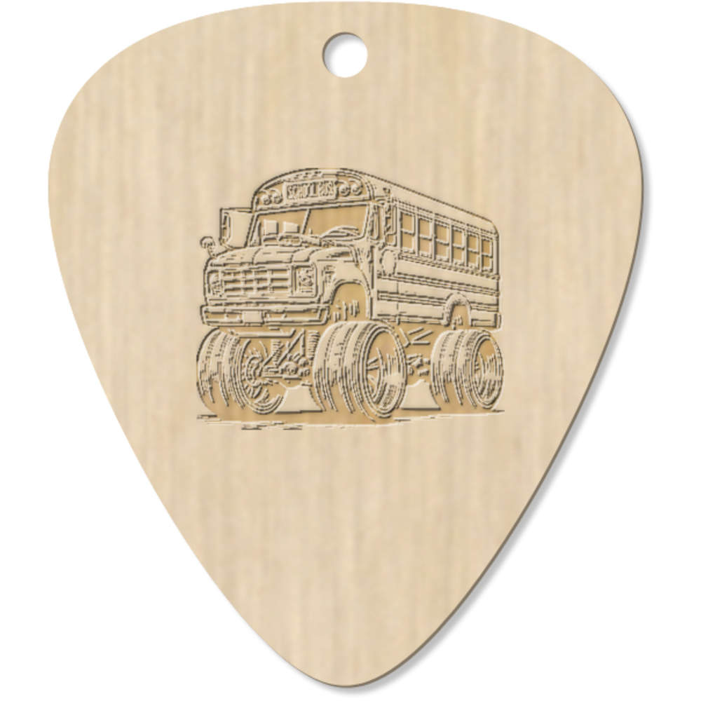 7 x 'Monster Truck School Bus' Guitar Picks / Pendants (GP00034365)