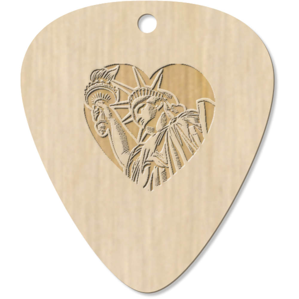 7 x 'Statue Of Liberty Heart' Guitar Picks / Pendants (GP00034413)