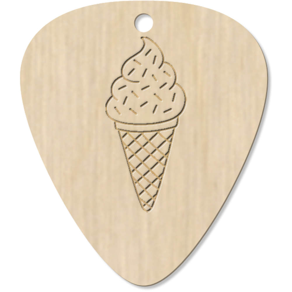 7 x 'Ice Cream Outline' Guitar Picks / Pendants (GP00034792)