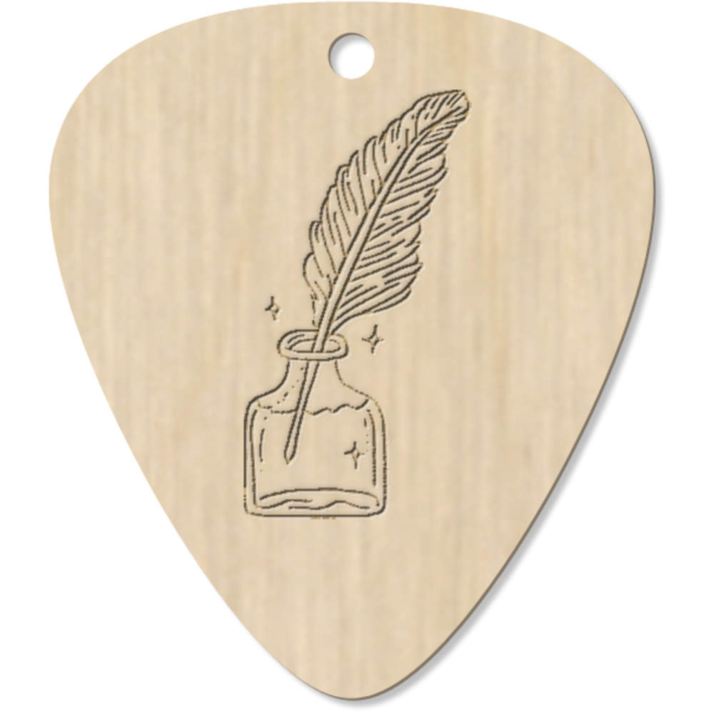 7 x 'Quill and Ink Bottle ' Guitar Picks / Pendants (GP00035200)